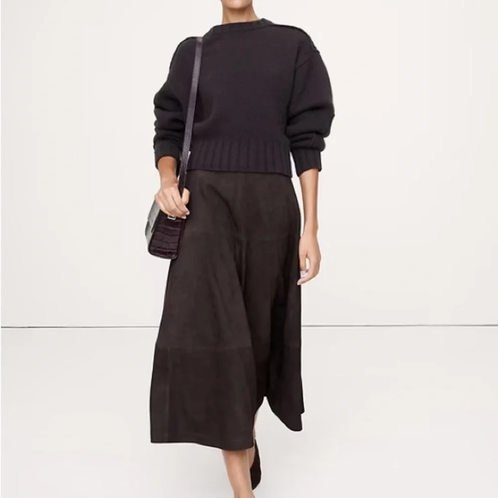 Suede brown Midi Skirt - Picture 3 of 3